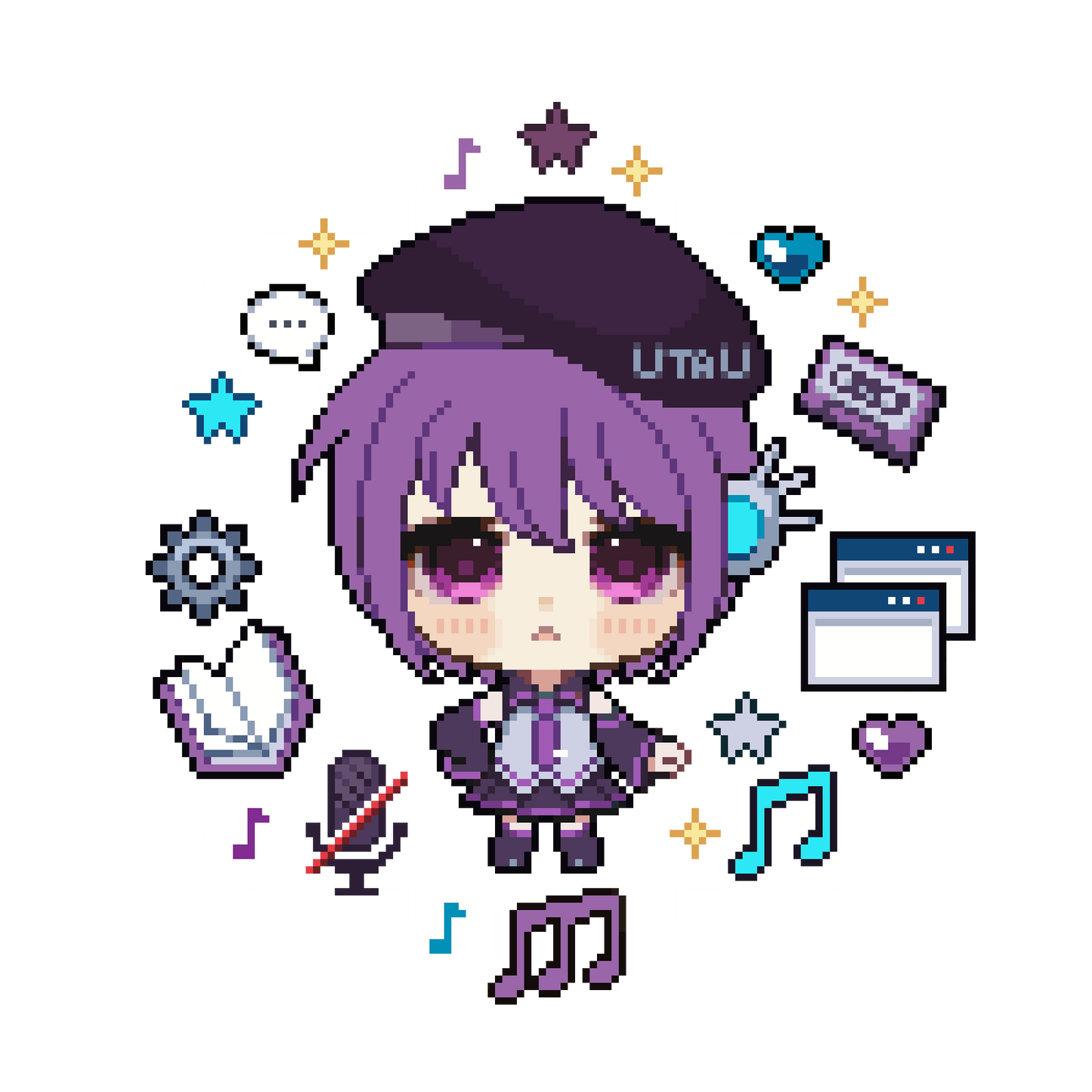 Clear pixel Vocaloid & UTAU sticker