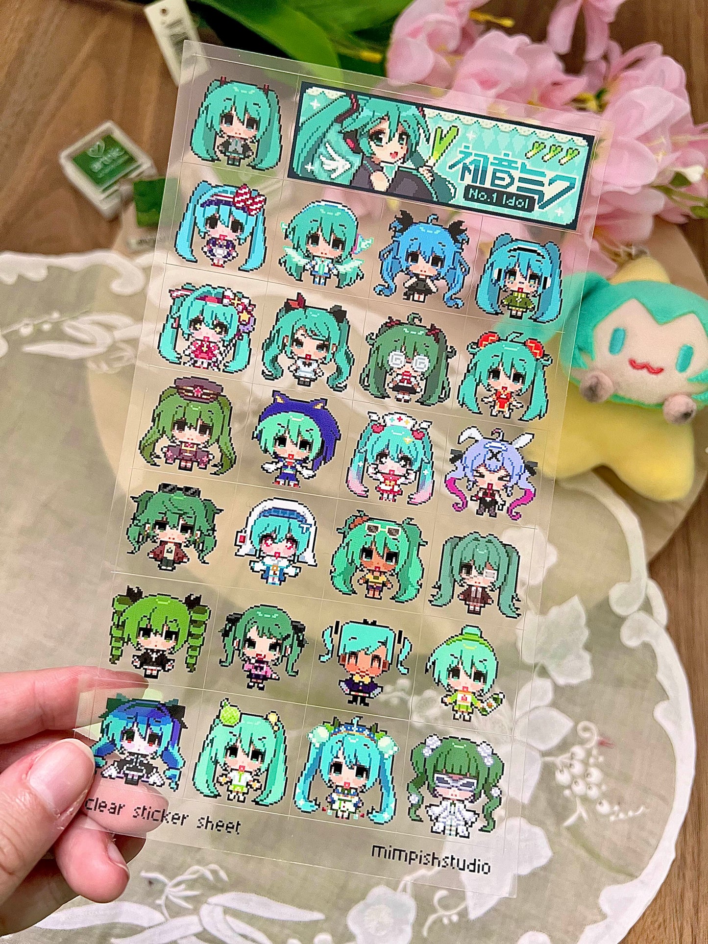 mini miku sticker sheet