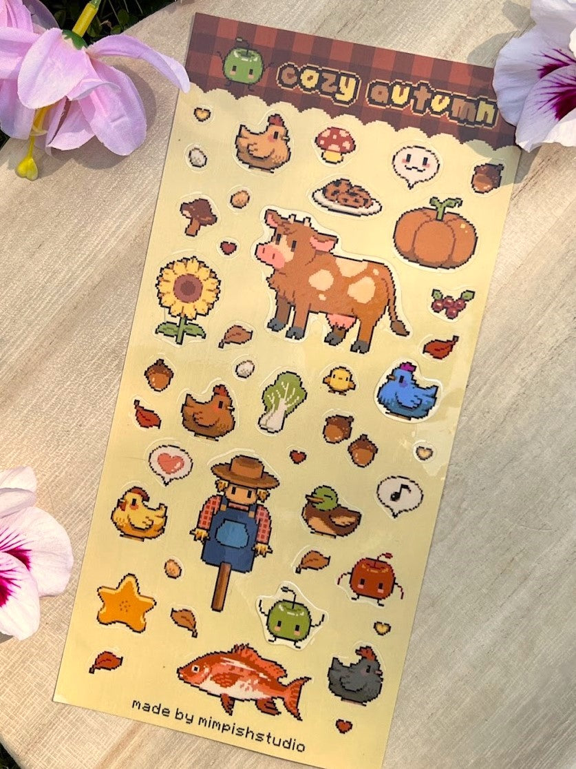 Cozy autumn sticker sheet