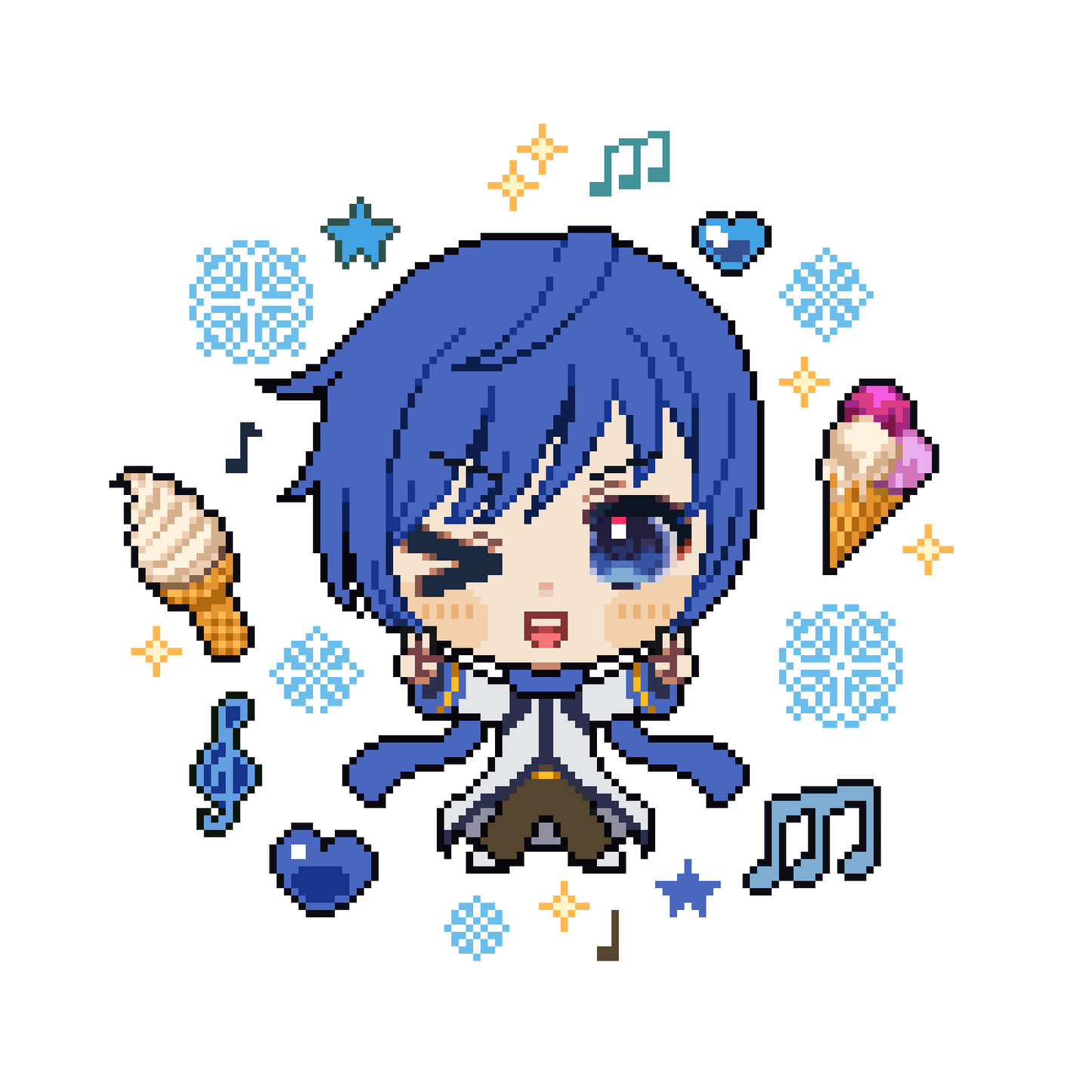 Clear pixel Vocaloid & UTAU sticker