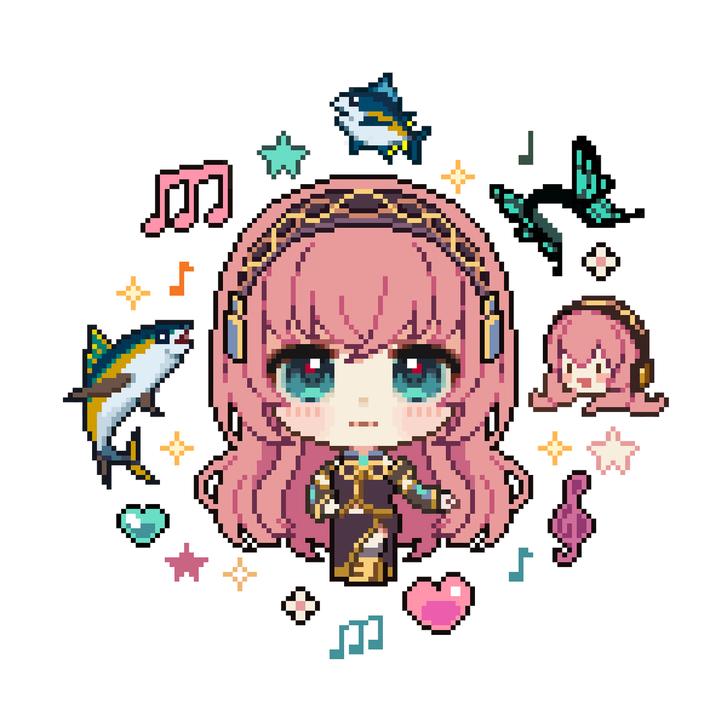 Clear pixel Vocaloid & UTAU sticker