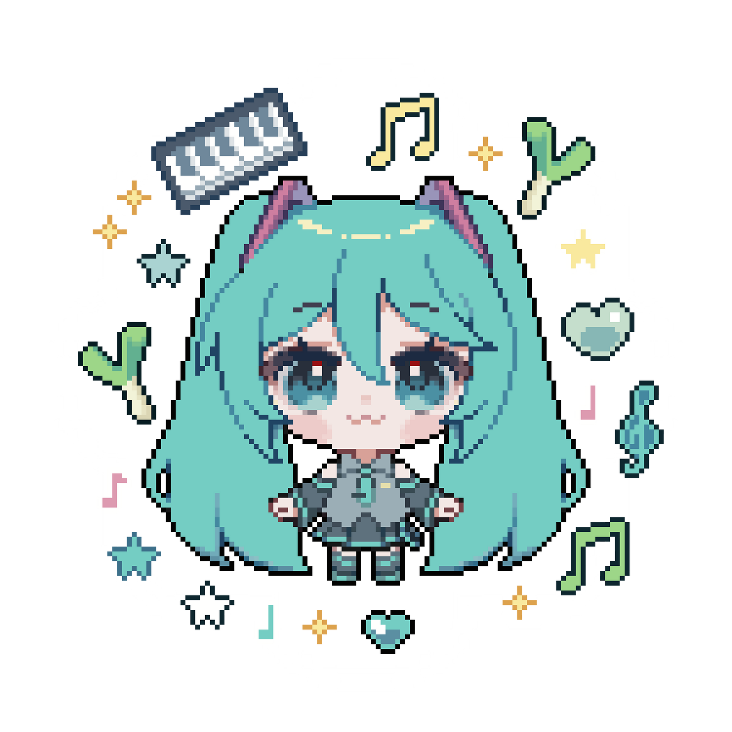 Clear pixel Vocaloid & UTAU sticker