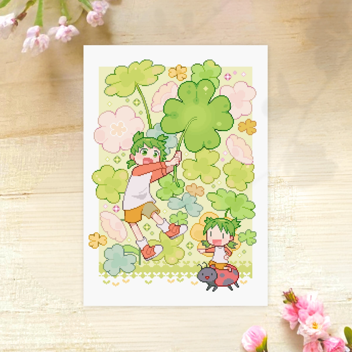 Yotsuba's Spring - Pixel art A6 Print