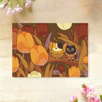 Autumn's Fairies - Pixel art A6 Print