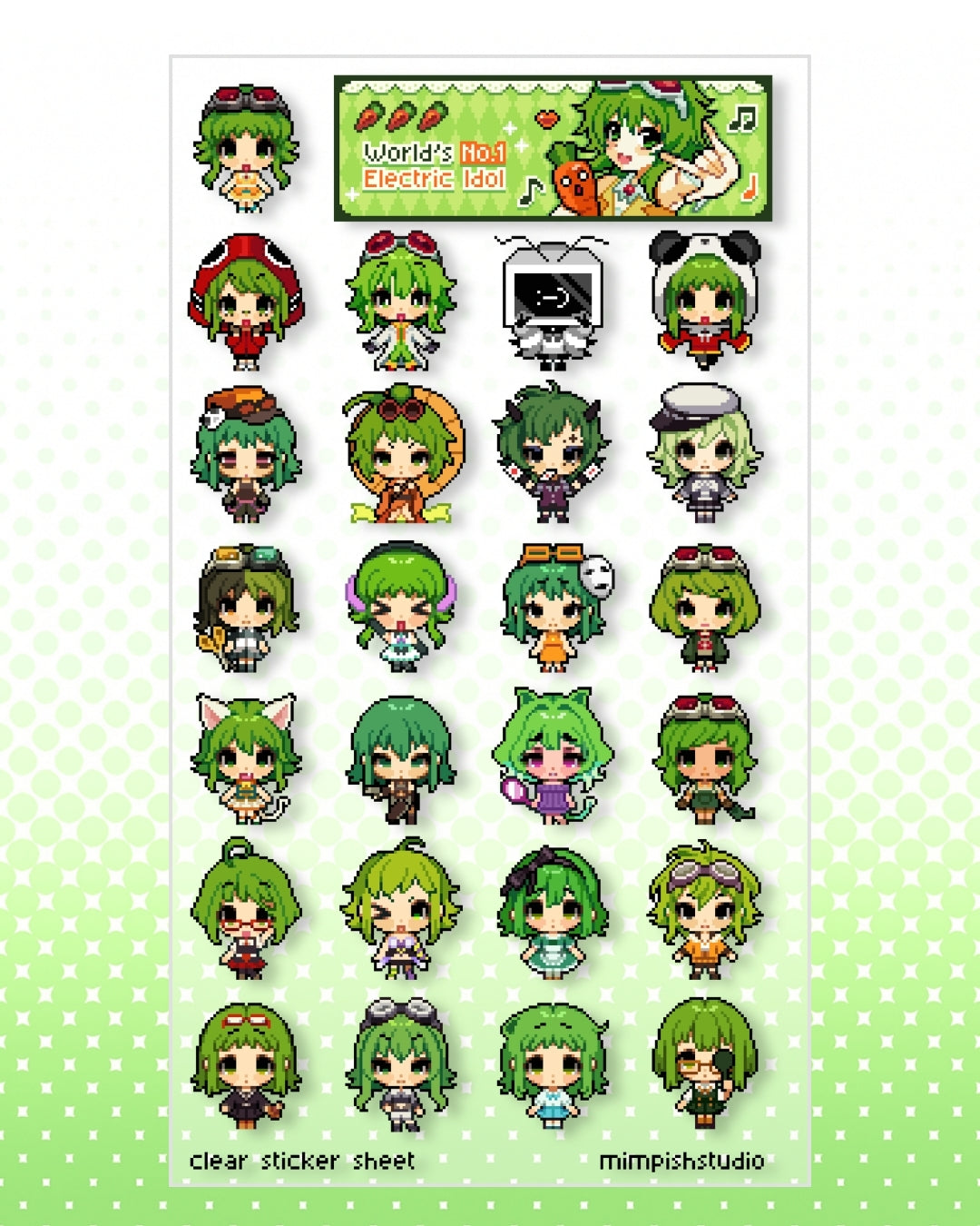 mini gumi sticker sheet