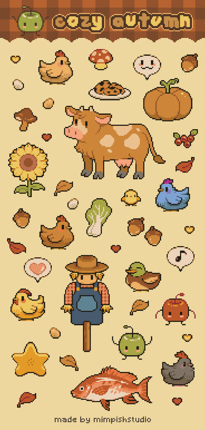 Cozy autumn sticker sheet