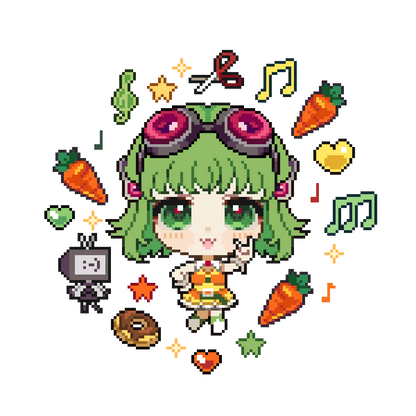 Clear pixel Vocaloid & UTAU sticker