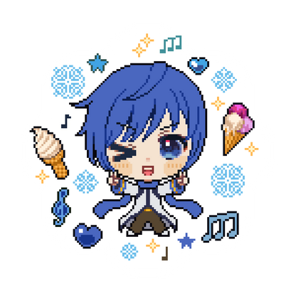 Clear pixel Vocaloid & UTAU sticker