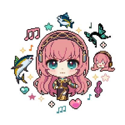 Clear pixel Vocaloid & UTAU sticker