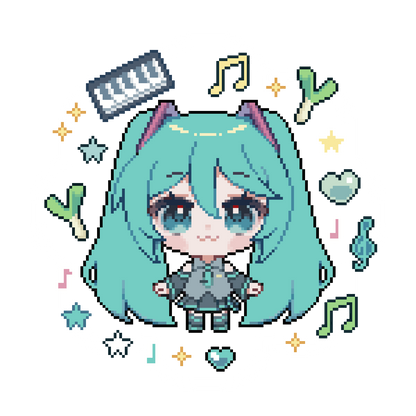 Clear pixel Vocaloid & UTAU sticker
