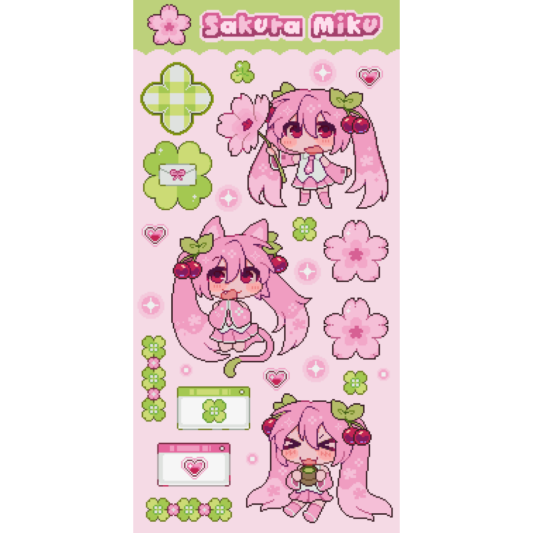 Sakura Miku sticker sheet