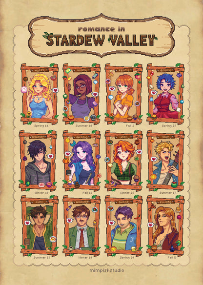 Romance in Stardew Valley Print