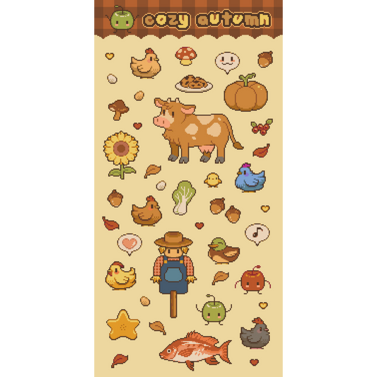 Cozy autumn sticker sheet