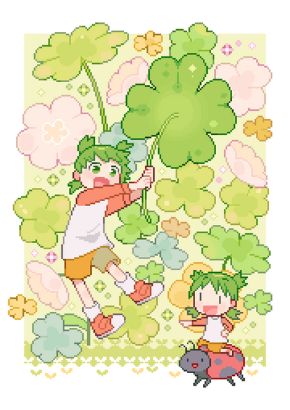 Yotsuba's Spring - Pixel art A6 Print